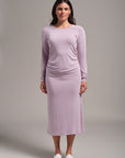 Side-Shirred Knee-Length Dress