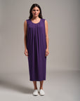 Soft Pleated Knee-Length Dress
