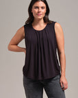 Sleeveless Pleat Front Tank