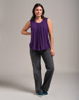 Sleeveless Pleat Front Tank
