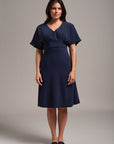 HIGH EMPRIE WITH SOFT DOLMAN MIDI LENGTH DRESS