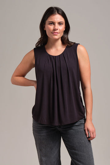 SLEEVELSS FRONT PLEAT TANK