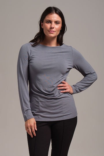 WIDE BOATNECK SLIM FIT LAYER TOP