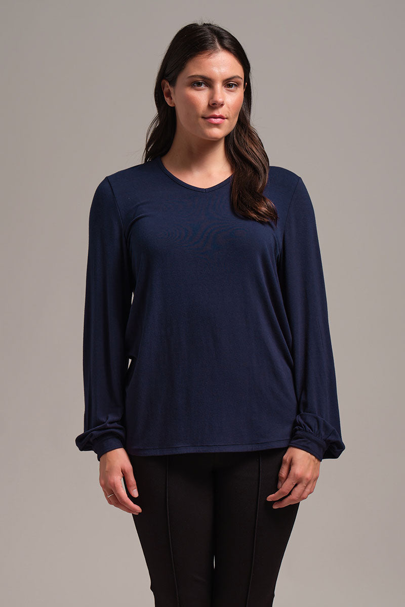 V NECK WITH WITH ELASTIC CUFF KNIT